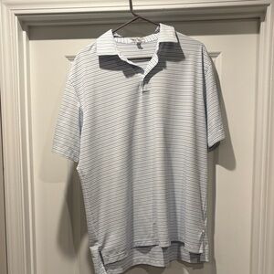 Peter Millar Men's Light Blue Striped Polo Shirt